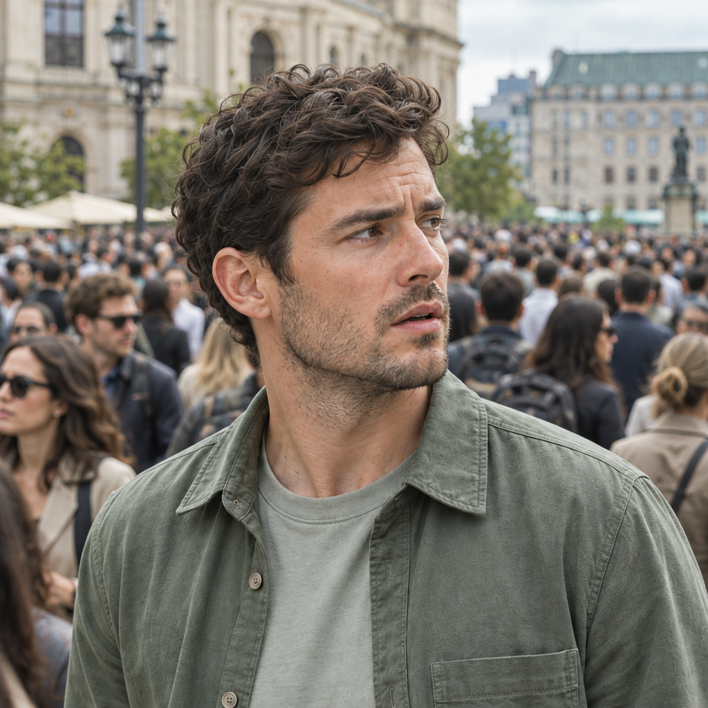 Closer portrait in a denser crowd without earplugs