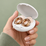 GlenNest earplugs and case held in a hand